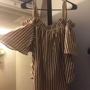 Striped off the shoulder top